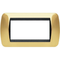 Living Int. - Placca 4 posti oro satinato - L4804OS