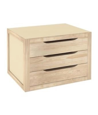 CASSETTIERA 3 CASSETTI IN PINO NATURALE CM.39X30X29,5H