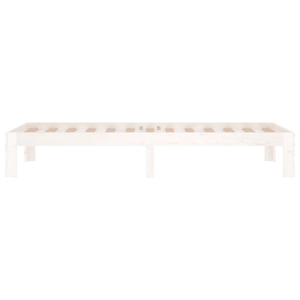 Letto singolo | Letto per adulti | Giroletto Bianco in Legno Massello 75x190 cm Small Single