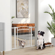 Barriera estensibile a forbice con cancelletto per gatti, doppia chiusura, in plastica bianca 76 × 104 cm