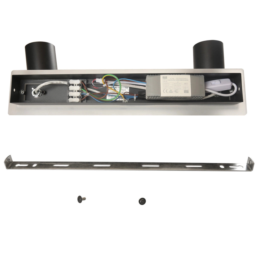 Plafoniera nera 40cm 2 spot orientabili GU10/LED CCT Parma