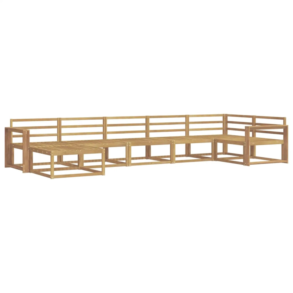 Set di divani da esterno 7 pcs Bianco Legno di Acacia Massello