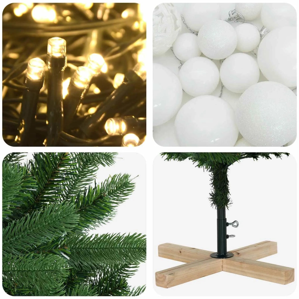 Albero di Natale artificiale con palline 120 cm 150 LED 3461420