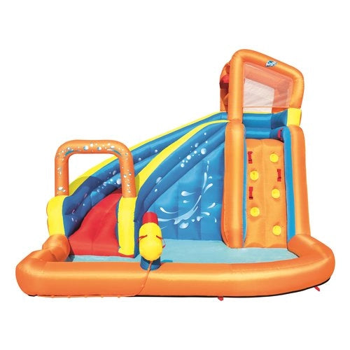 Bestway piscina parco acquatico turbo splash, mis. 365x320x270 cm, scivolo d'acqua, cannone spara acqua, muro di scalata, include soffiatore ad aria, picchetti di ancoraggio e borsa per il trasporto - 53301 4
