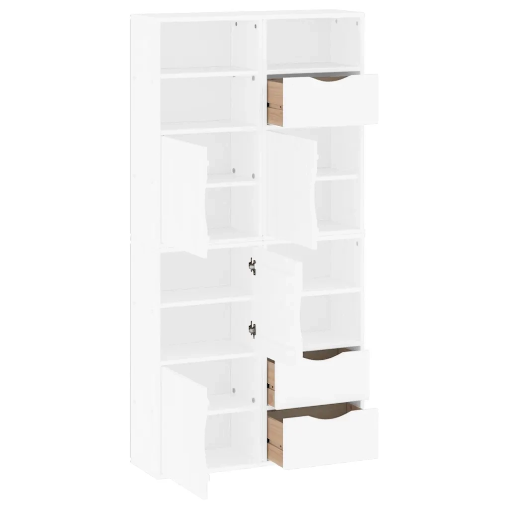 Armadietti Laterali 4 pz ODDA Bianco 40x24x79 cm Legno di Pino 3365351