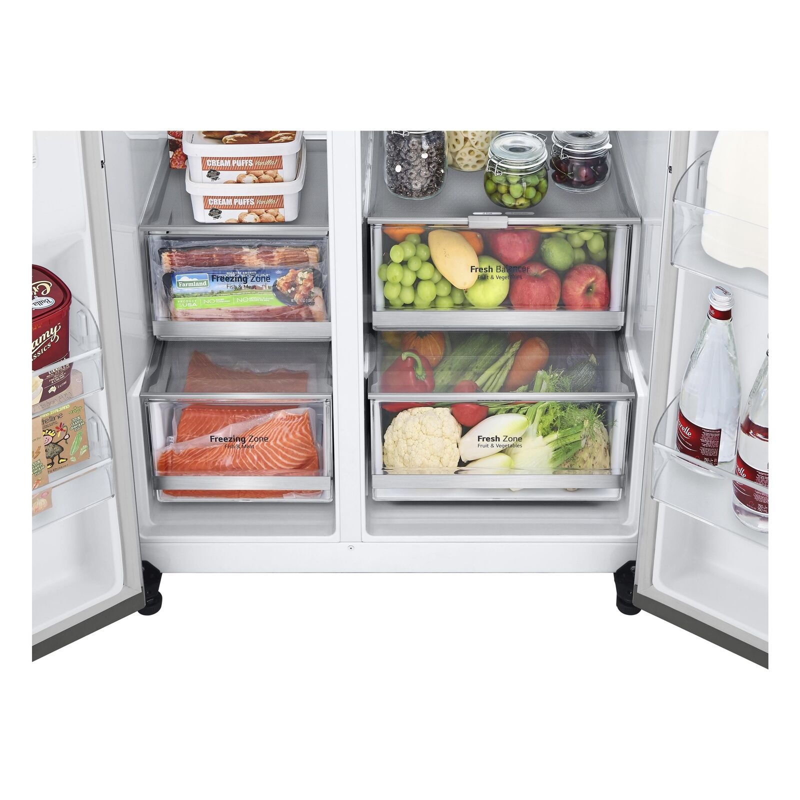 LG InstaView GSGV80PYLD Frigorifero Side-by-Side , Classe D, 635L, Wi-Fi, Con allaccio
