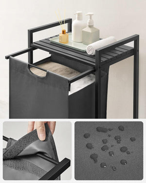 Cesto portabiancheria Valora grigio a scomparto singolo, stile loft, 65 l