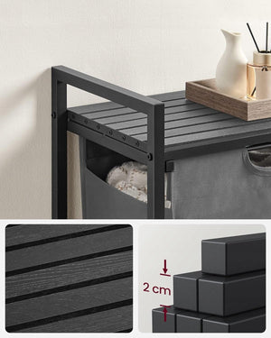 Cesto portabiancheria Valora grigio a scomparto singolo, stile loft, 65 l