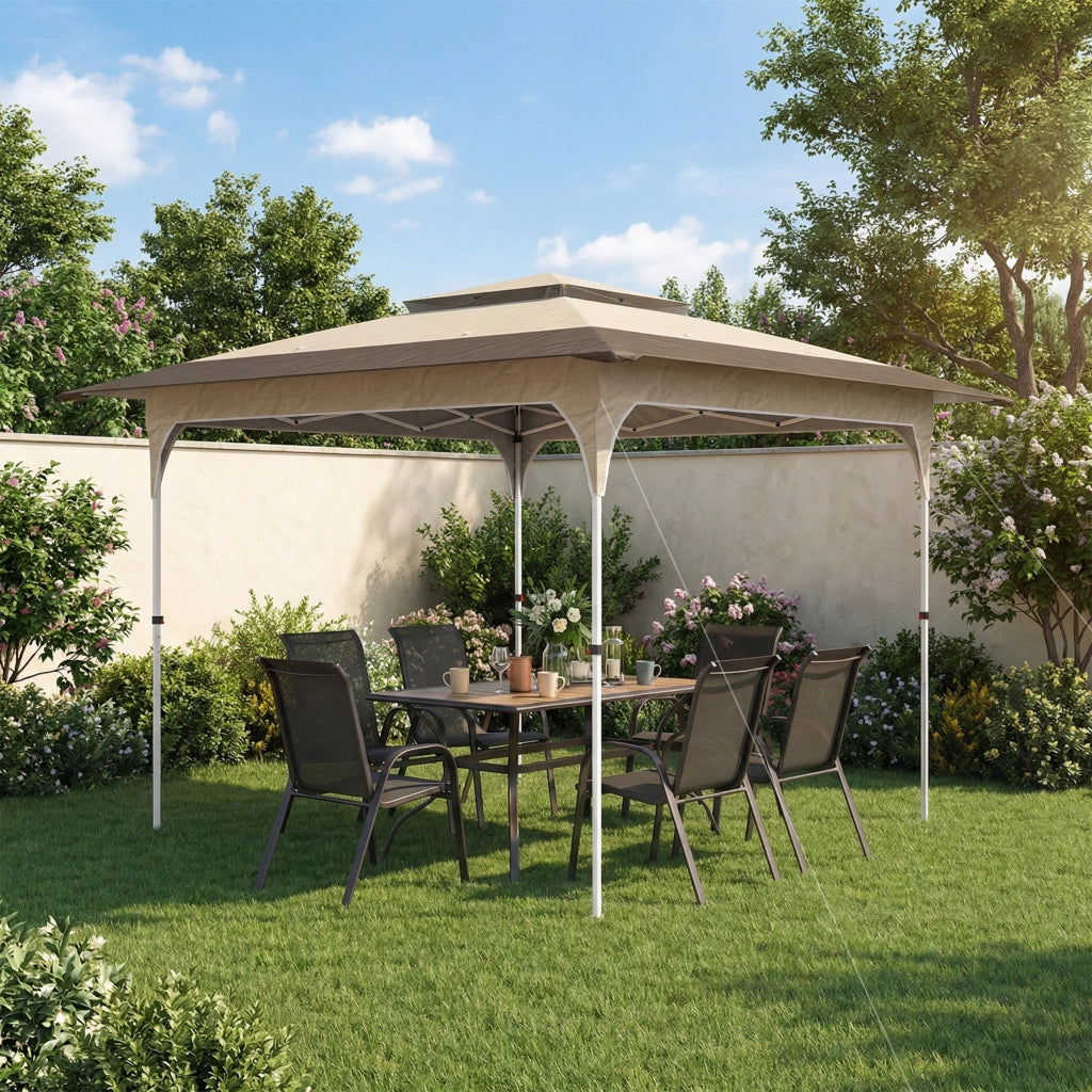 Tenda da giardino pieghevole ¨C zephmum ¨C caqui 3.5x3.5 m