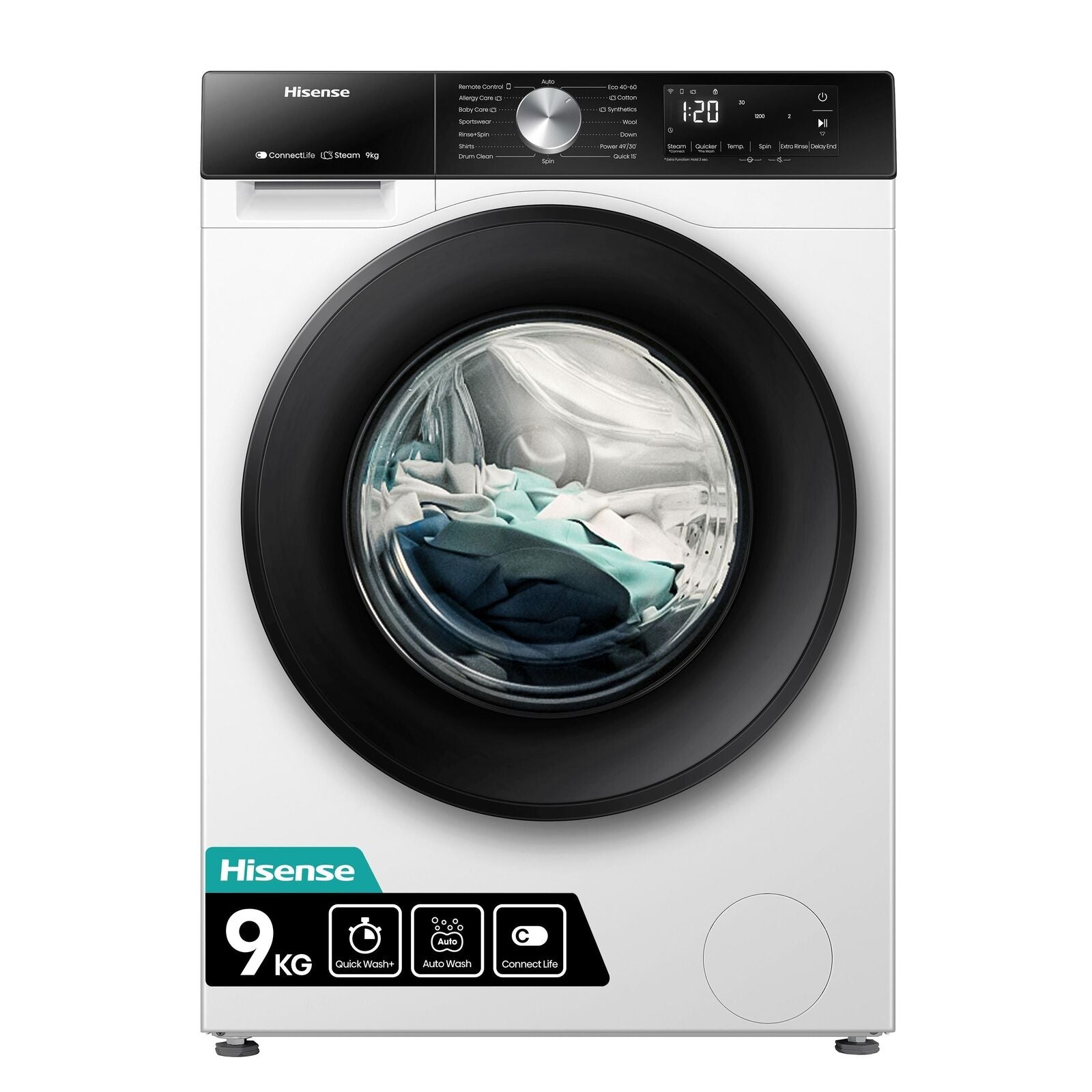 Hisense WF3S9043BW3 lavatrice Caricamento frontale 9 kg 1400 Giri/min Bianco