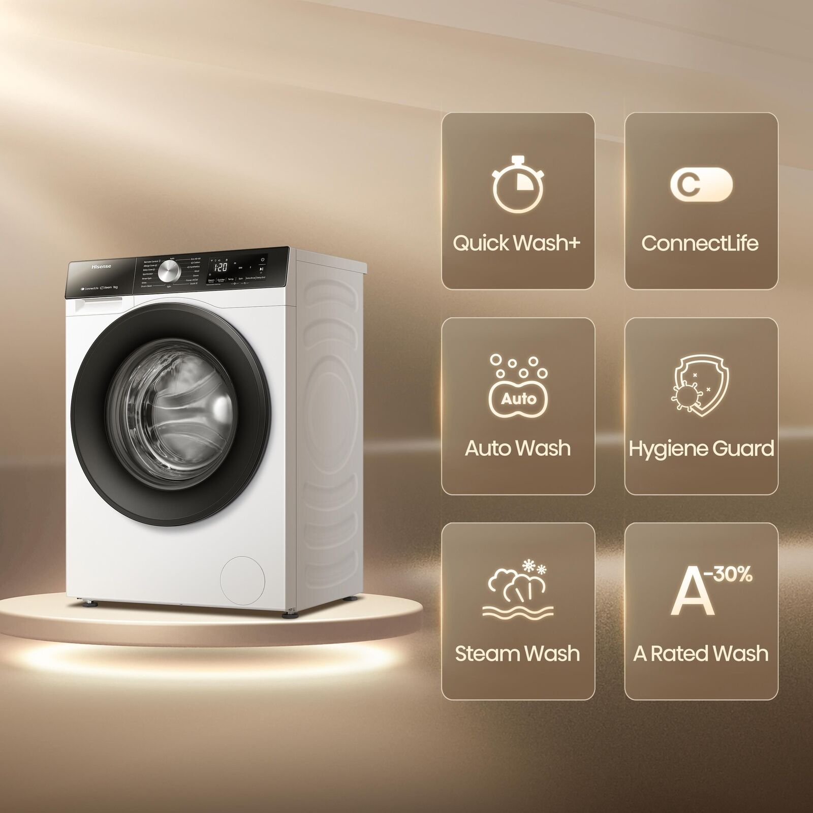 Hisense WF3S9043BW3 lavatrice Caricamento frontale 9 kg 1400 Giri/min Bianco