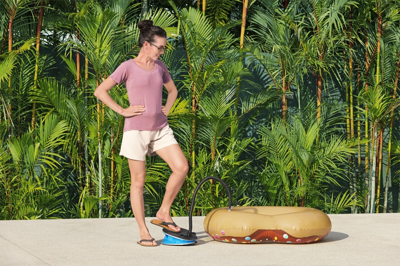 Bestway 62005 / 24 pompa ad aria da pavimento Nero, Blu Gonfiabili