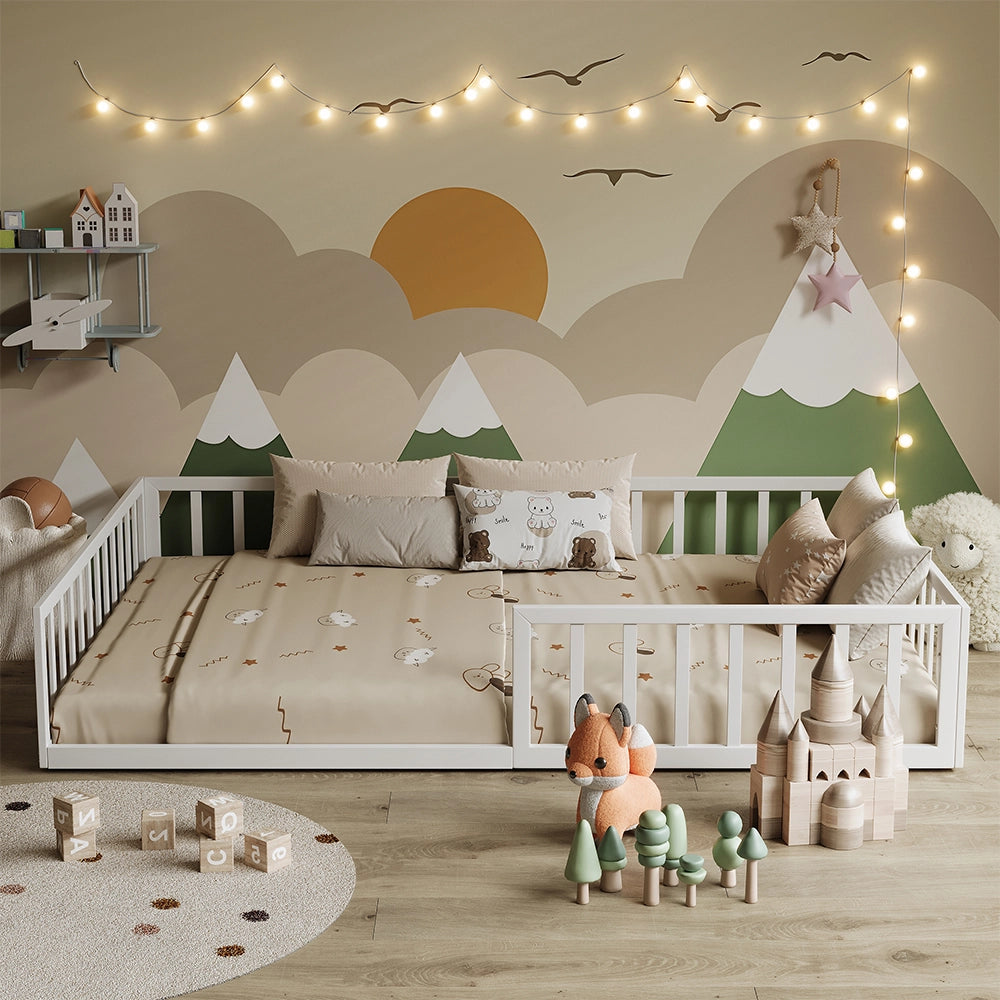 Vitalispa Letto per bambini Bianco 140x200 con materasso