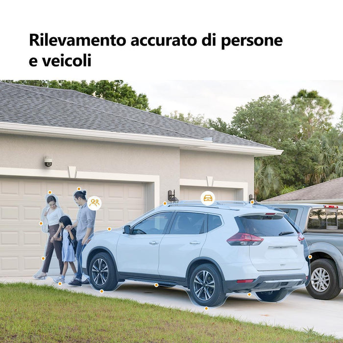 Imou Cruiser 2C 2K (3MP) - Telecamera Wi-Fi Esterno Motorizzata 360° - Visione Notturna a Colori, IP66, Tracciamento Intelligente, Rilevamento Umano con Faretto e Sirena, Audio Bidirezionale