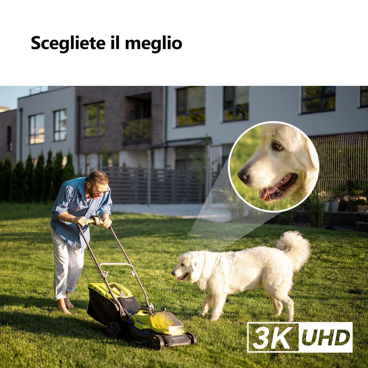 Imou Cruiser 2C 2K (3MP) - Telecamera Wi-Fi Esterno Motorizzata 360° - Visione Notturna a Colori, IP66, Tracciamento Intelligente, Rilevamento Umano con Faretto e Sirena, Audio Bidirezionale