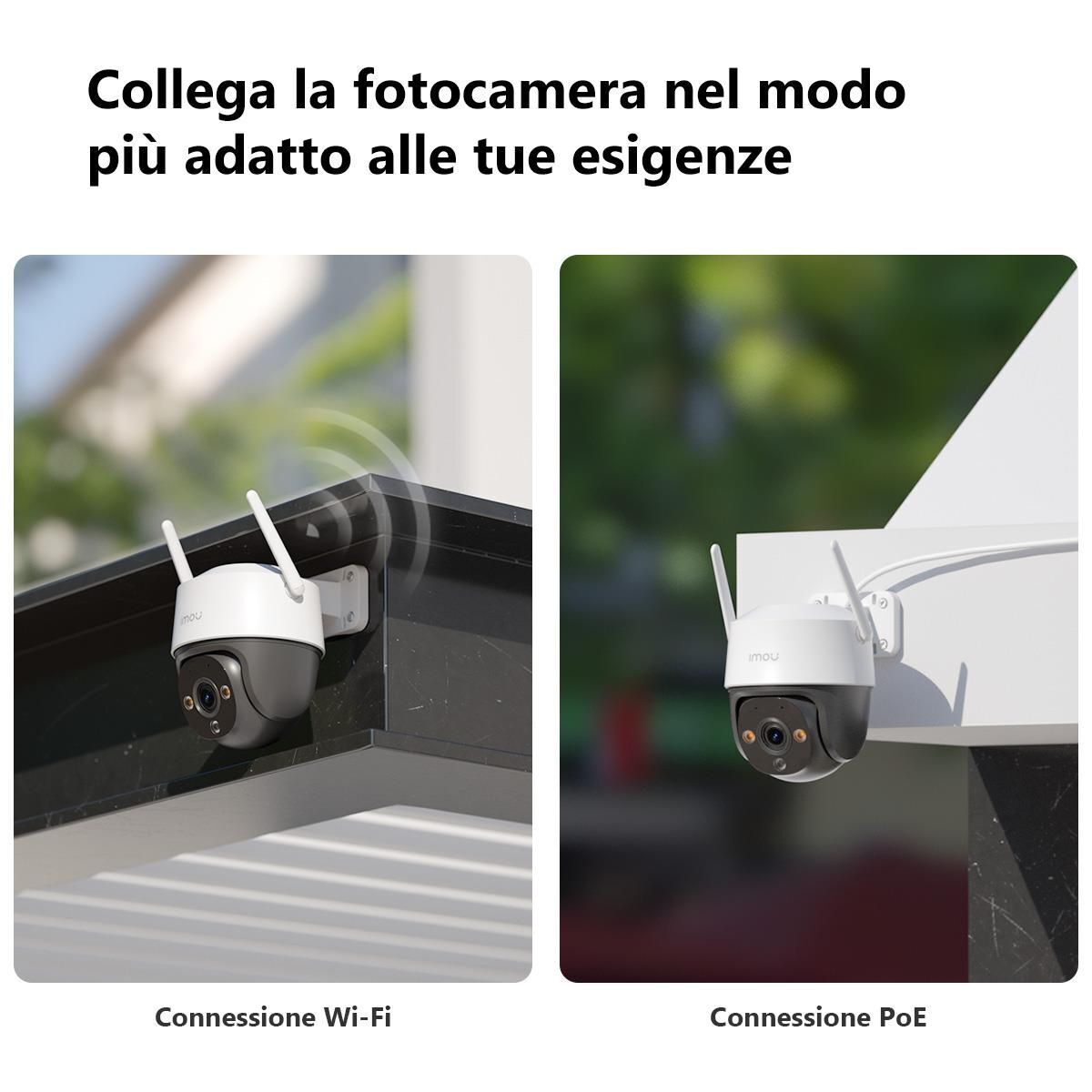 Imou Cruiser 2C 2K (3MP) - Telecamera Wi-Fi Esterno Motorizzata 360° - Visione Notturna a Colori, IP66, Tracciamento Intelligente, Rilevamento Umano con Faretto e Sirena, Audio Bidirezionale