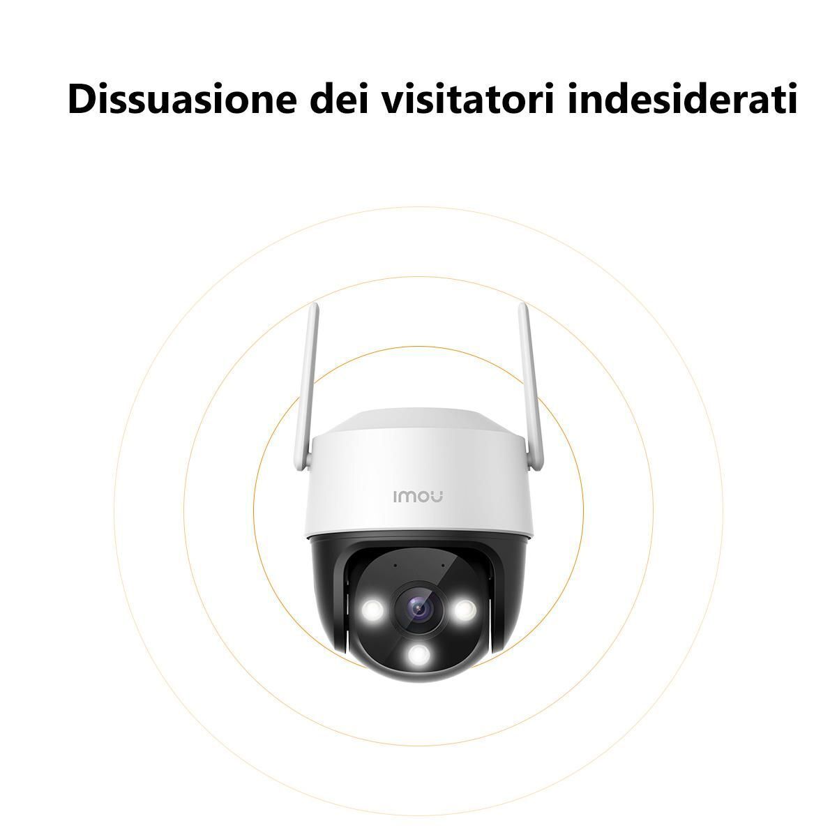 Imou Cruiser 2C 2K (3MP) - Telecamera Wi-Fi Esterno Motorizzata 360° - Visione Notturna a Colori, IP66, Tracciamento Intelligente, Rilevamento Umano con Faretto e Sirena, Audio Bidirezionale