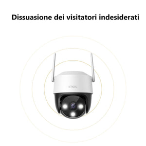 Imou Cruiser 2C 2K (3MP) - Telecamera Wi-Fi Esterno Motorizzata 360° - Visione Notturna a Colori, IP66, Tracciamento Intelligente, Rilevamento Umano con Faretto e Sirena, Audio Bidirezionale