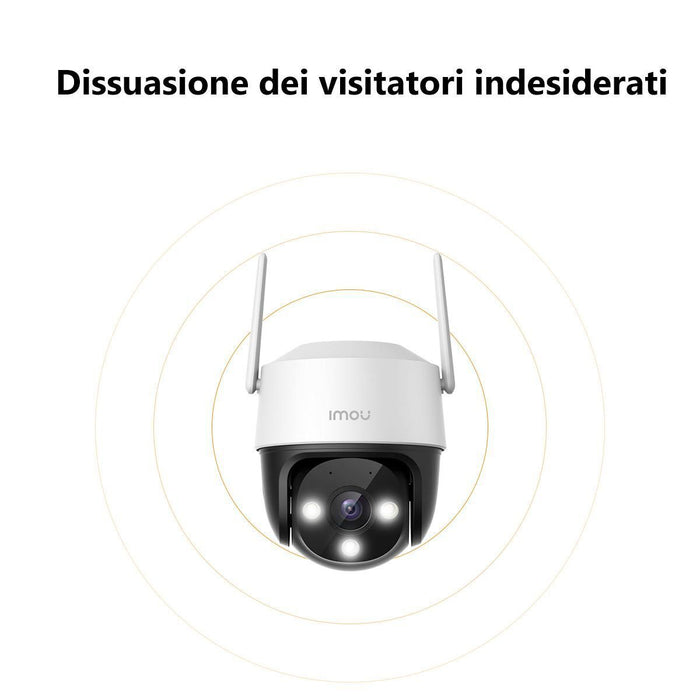Imou Cruiser 2C 2K (3MP) - Telecamera Wi-Fi Esterno Motorizzata 360° - Visione Notturna a Colori, IP66, Tracciamento Intelligente, Rilevamento Umano con Faretto e Sirena, Audio Bidirezionale