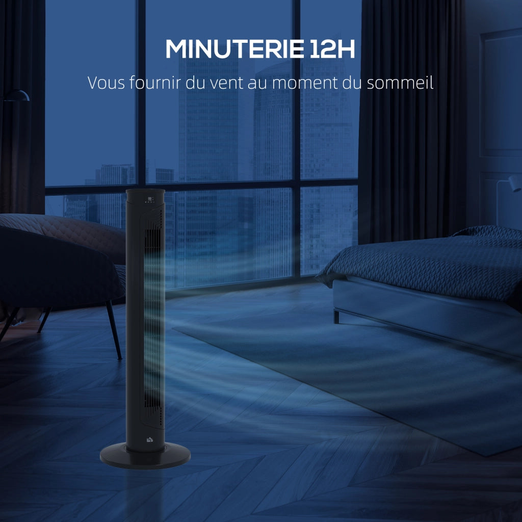 Ventilatore a torre con telecomando e timer ¨C zephmum ¨C 70¡ã oscillazione, 3 velocit¨¤, nero