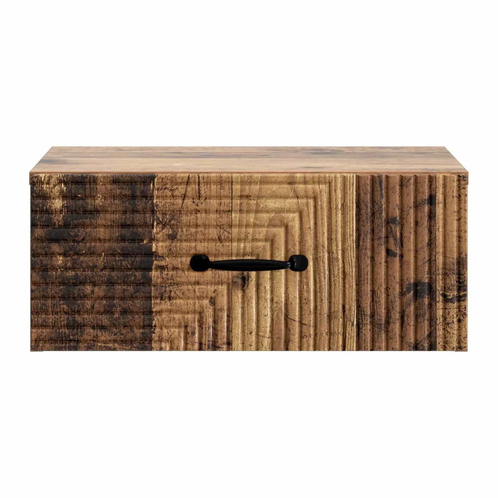 Mobiletto da notte a muro 2 pcs Legno antico 49 x 34,5 x 20 cm 898632