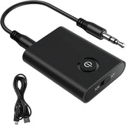 Adattatore Bluetooth 5.0 - Ricevitore e Trasmettitore - Jack 3.5 mm e AUX per Casco - Adattatore Audio Bluetooth - 2-in-1 - Adatto per Auto, TV, Laptop, Installazione Stereo.