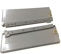 Binari cassetti, in metallo verniciato argento H 12 cm misura 50 cm, venduto a coppia.