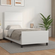 Giroletto con Testiera Bianco 100x200 cm in Similpelle