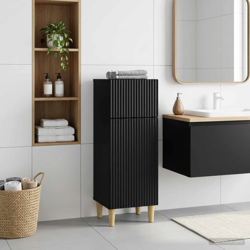 Mobiletto da Bagno ARNHEM Nero 30 x 31 x 80 cm 896606