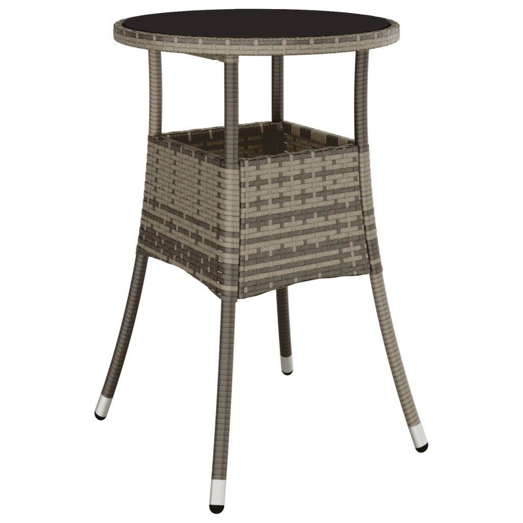 Set da pranzo da giardino 3 pezzi Grigio in rattan sintetico