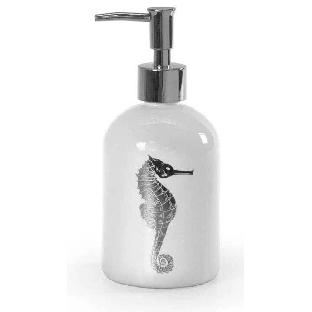 Trade Shop - Portasapone Liquido Dosatore Silver 450 Ml 8x18cm Vetro Decori Assortiti 775666 -