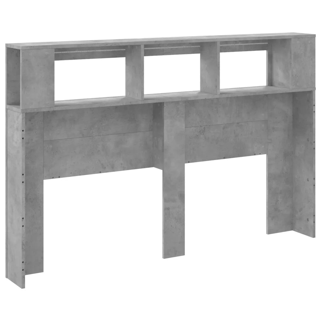 Testiera LED-Testata del letto Grigio Cemento 160x18,5x103,5 cm Legno Multistrato