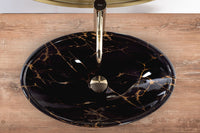Lavabo Da Appoggio Rea Pamela Black Marble Shiny