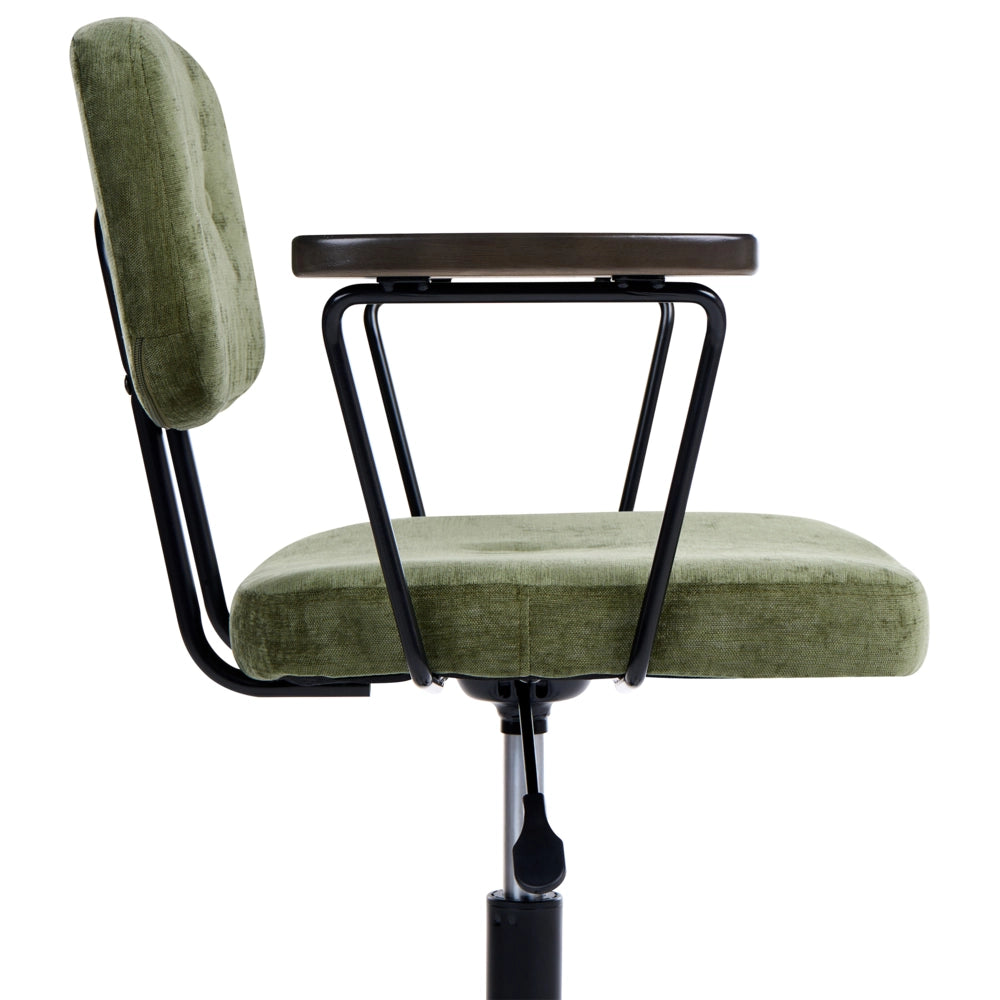 Sedia da ufficio tradizionale in tessuto girevole regolabile verde stile moderno home office