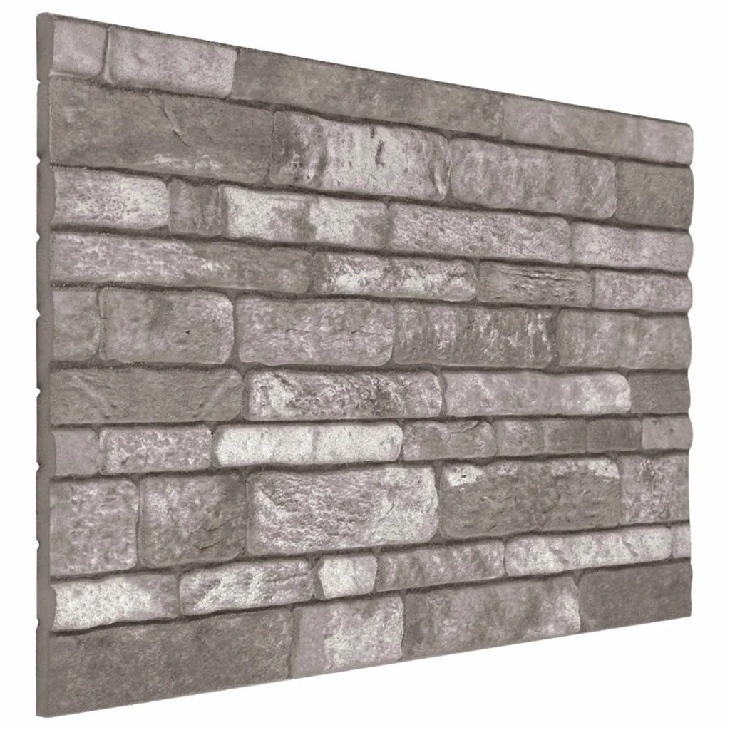 Pannelli da parete 10 pcs Grigio scuro 100 x 50 cm Schiuma EPS 42046095