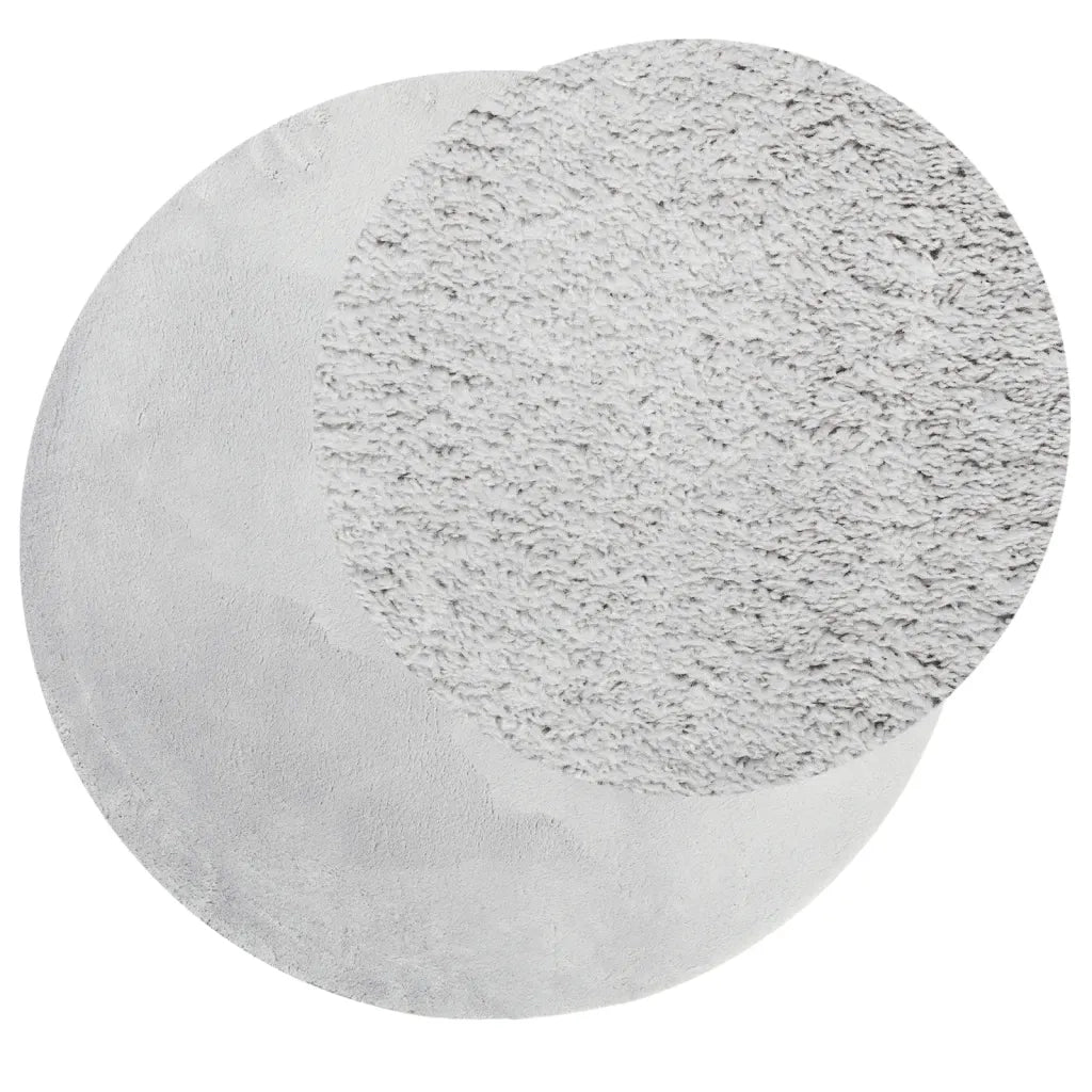 Tappeto a Pelo Corto HUARTE Morbido e Lavabile Grigio Ø 120 cm 375086