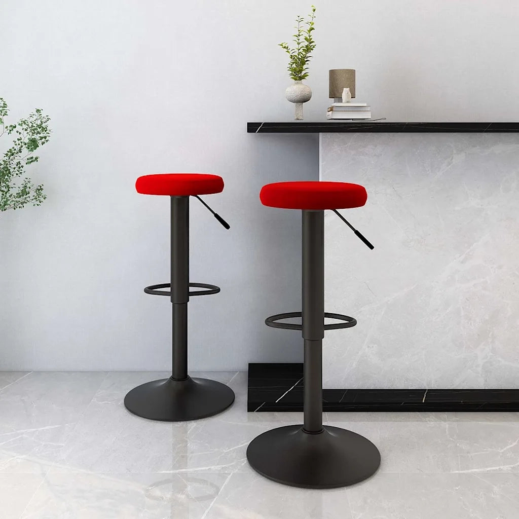 vidaXL Sgabelli da Bar 2 pz Rosso Vino in Velluto