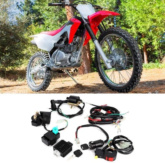 Impianto di Accensione per Motocicletta - Set di Cavi di Accensione - Cassetta di Connessione - CDI - Solenoide - Cavo di Motore - Adatto per PIT PRO Trail