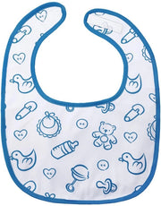 Babydoll in cotone acqua resistente per adulti con chiusura a clip regolabile - Blu per adulti in scuola materna