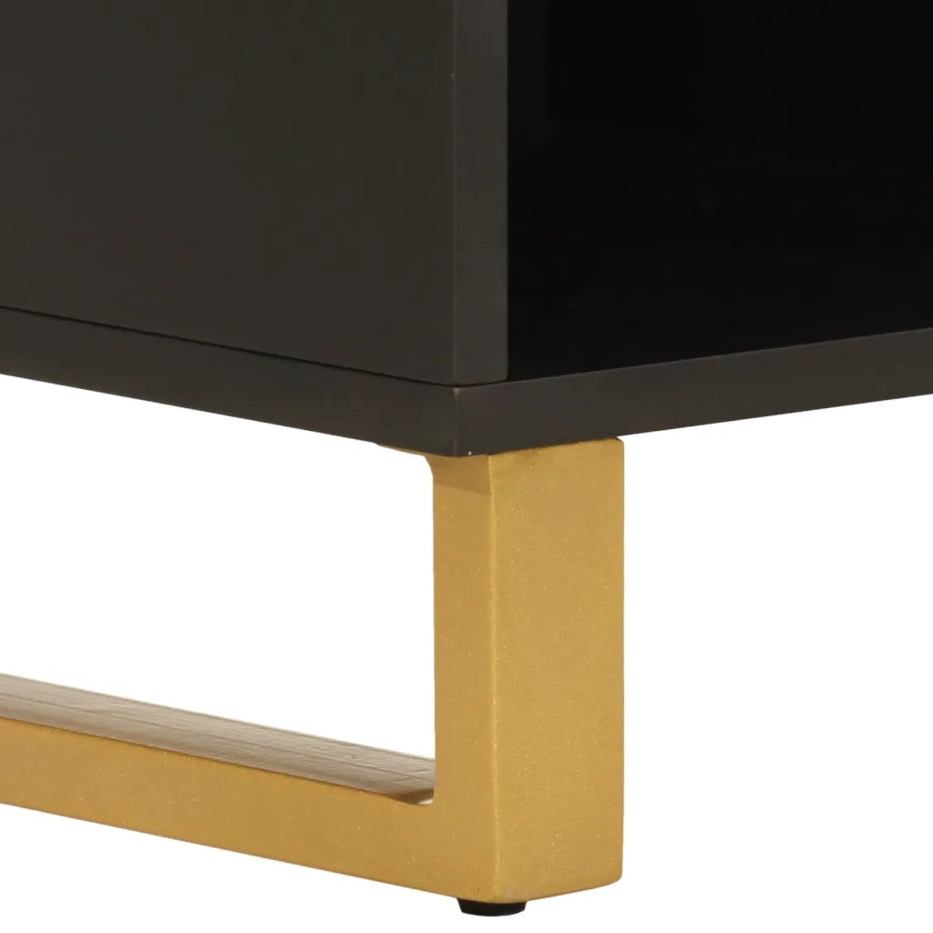 Mobile Porta TV Marrone e Nero 100x33,5x46 cm in Legno di Mango 356799