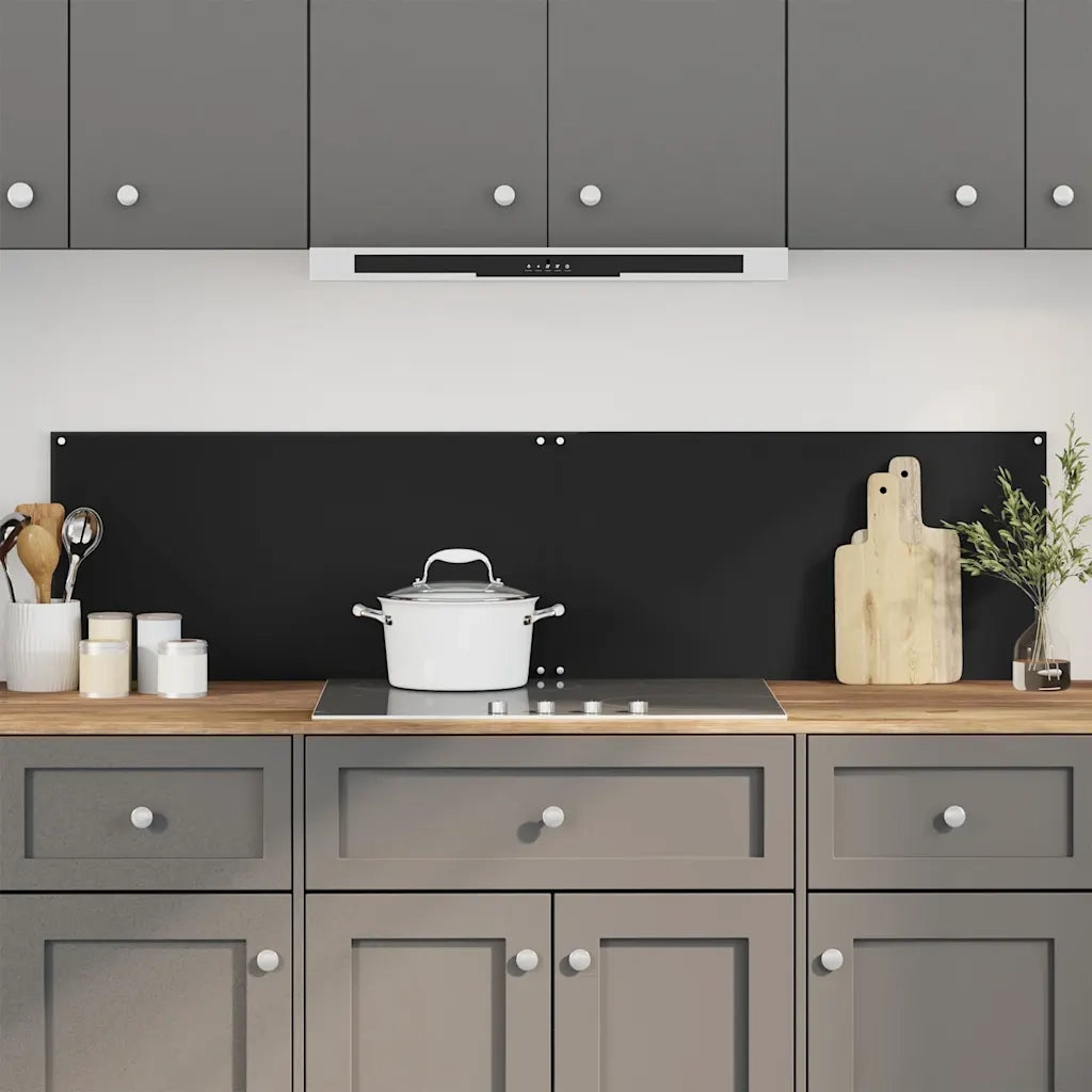Paraschizzi per Cucina 2 pz Neri 80x60 cm in Vetro Temperato 3315800