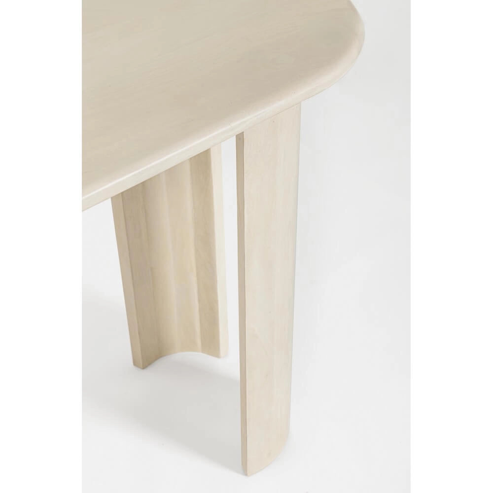 Consolle in Legno di Mango con Piano Ovale e Gambe Cilindriche - BRANCH
