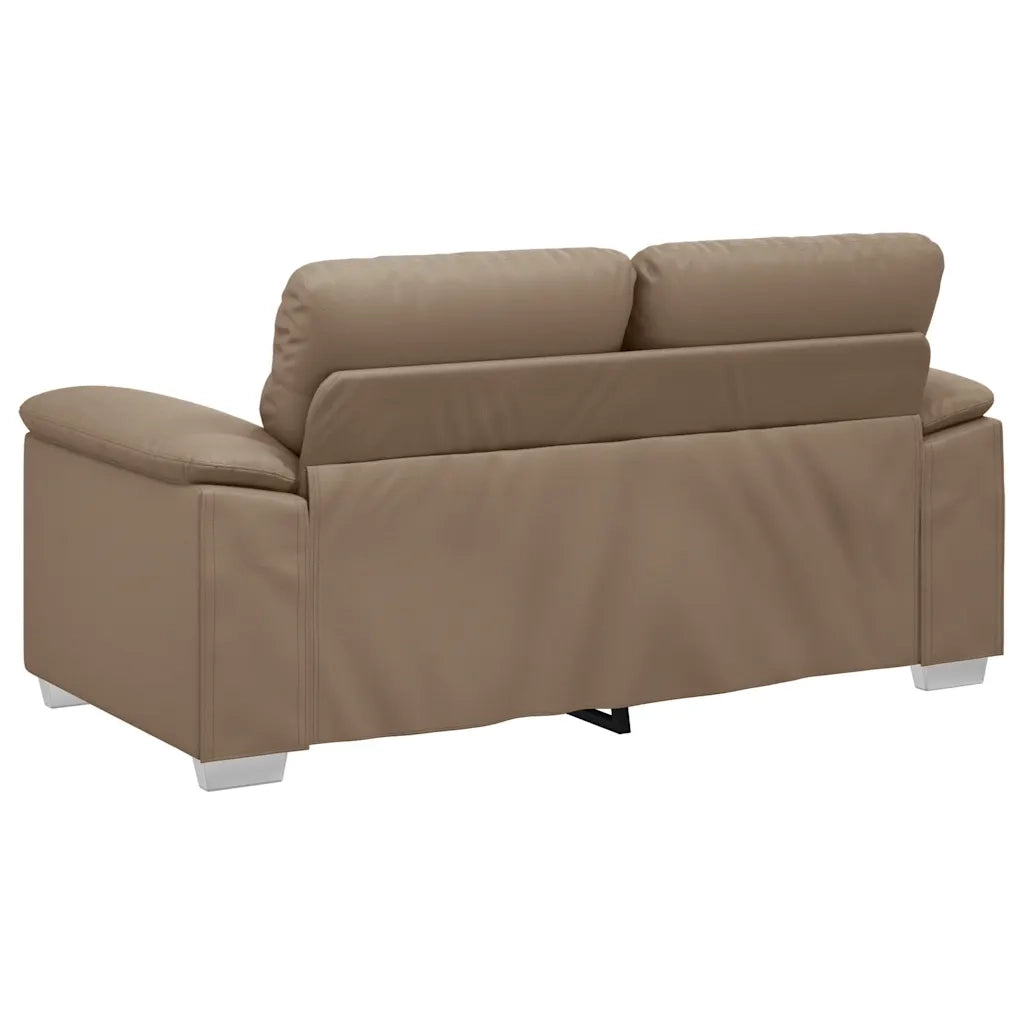 Divano a 2 posti Cappuccino 160x81x84 cm in similpelle 4105336