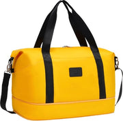Borse a mano, grandi borse a tracolla, sport borse 40 x 25 x 20 cm, bagaglio a mano Ryanair, borse a mano per weekend, borse a mano per donne, borse impermeabili per sport e viaggi, giallo/nero