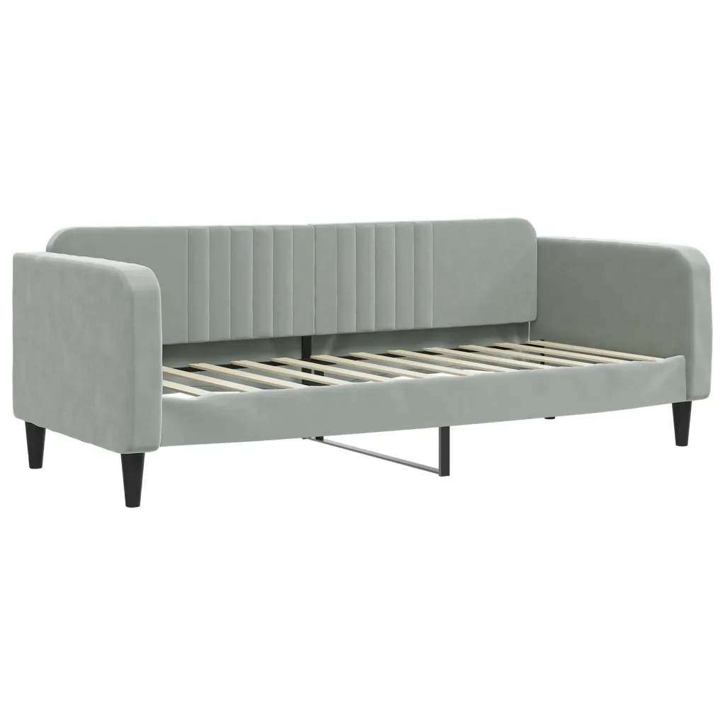 Divano letto | Sof¨¤ letto | Letto singolo con Materasso Grigio Chiaro 80x200 cm in Velluto