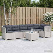 Divano da Giardino 6 Posti con Cuscini Aspetto Rattan PP Bianco 3444133