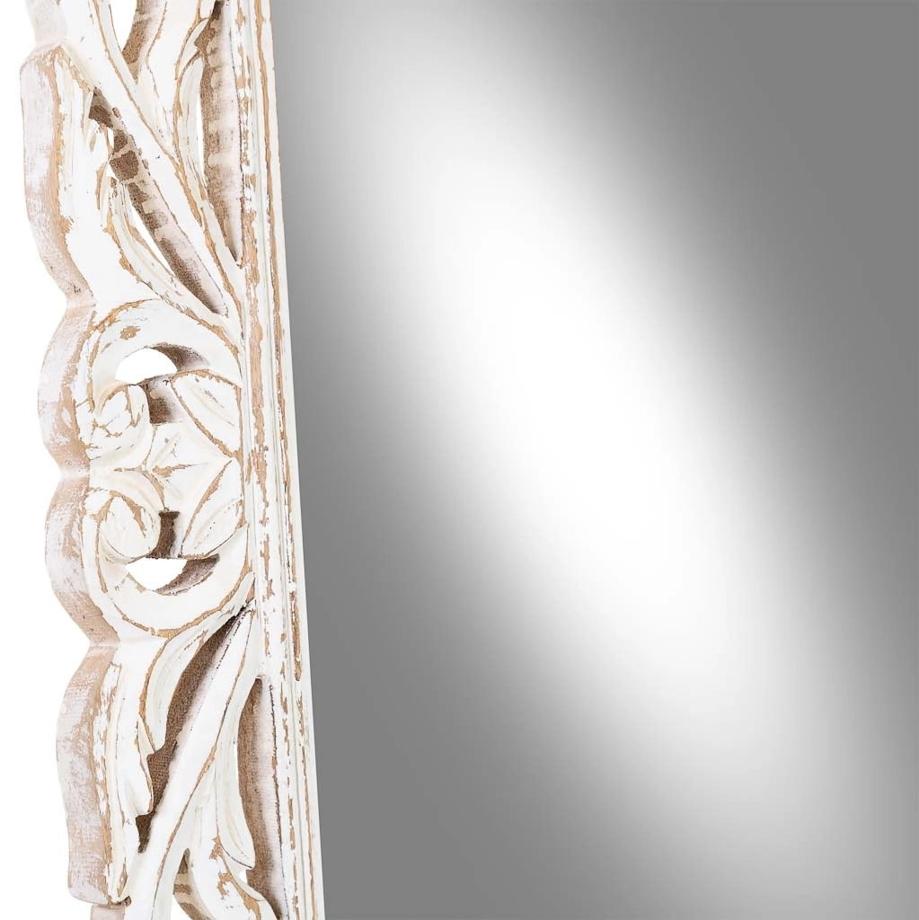 Specchio da parete in legno bianco 60x120x2,5h cm