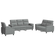 Set di divani 3 pcs Grigio Chiaro Tessuto 3430643