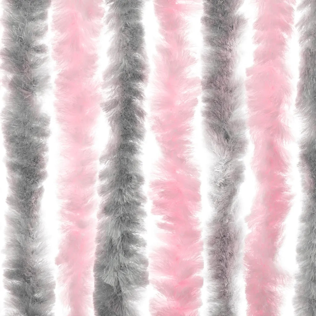 Tenda Antimosche Grigio Argento e Rosa 90x200 cm in Ciniglia 377362