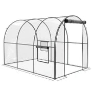 Serra a Tunnel 3x2x2m con Porta Avvolgibile e Finestre a Rete in Acciaio e Plastica, Trasparente